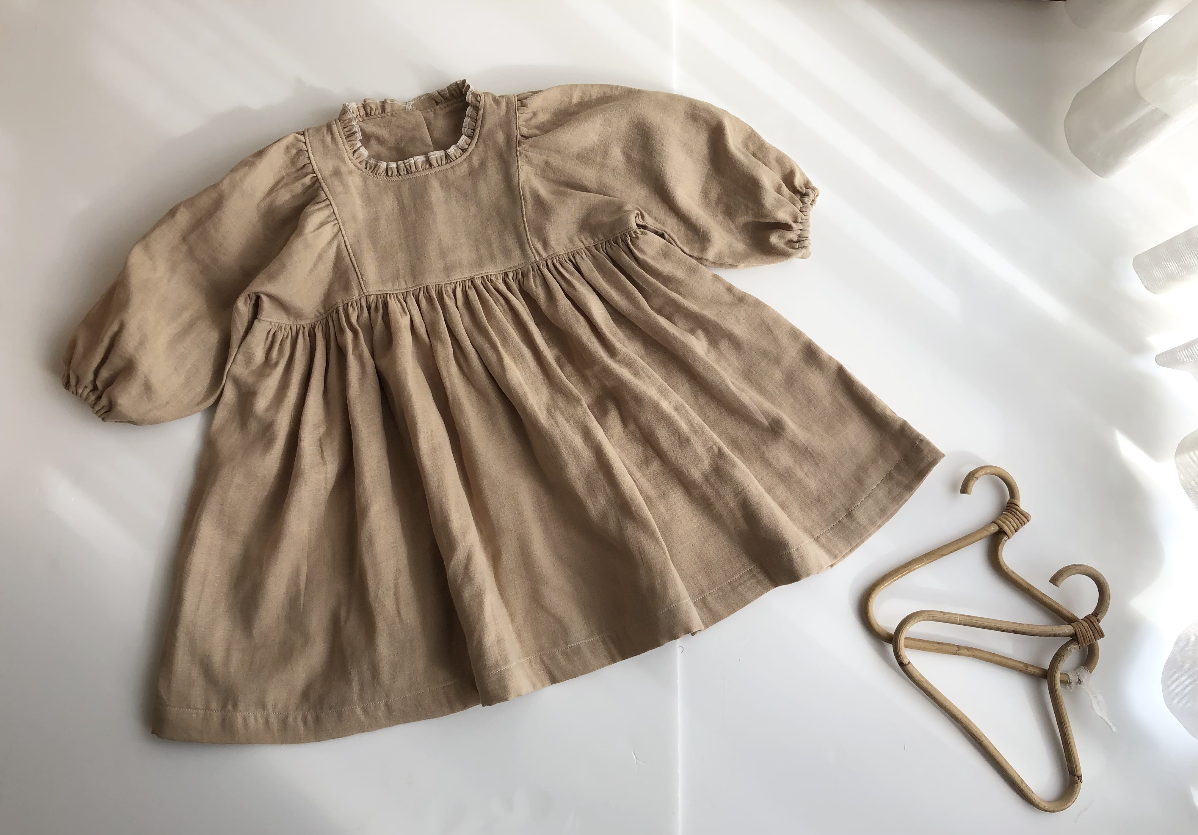 ダブルガーゼ生地　フレアワンピース